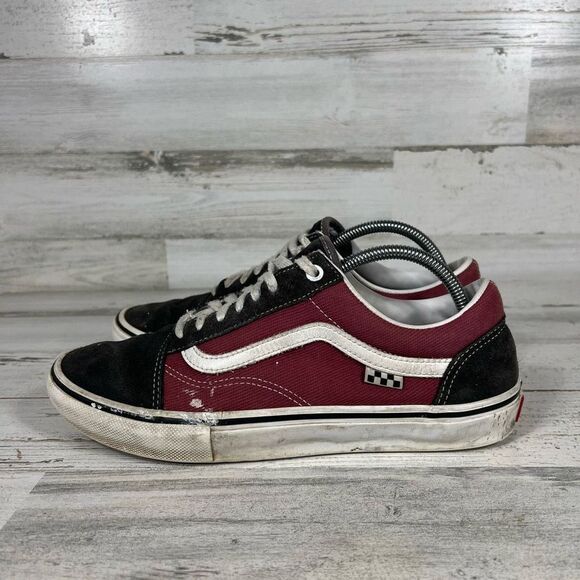 Vans Men's Skate Old Skool Asphalt Pomegranate Canvas Suede‎ Shoes Size 10 - Picture 2 of 8